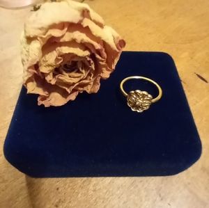 Pandora 14K Diamond Flower Ring- RARE